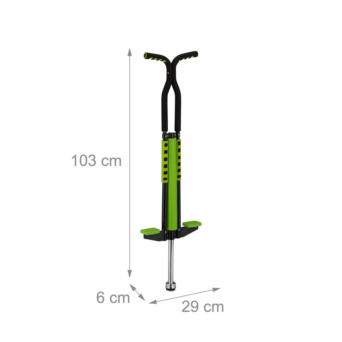 POGO-STICK - Grün, Kunststoff/Textil (29/6cm) - Relaxdays