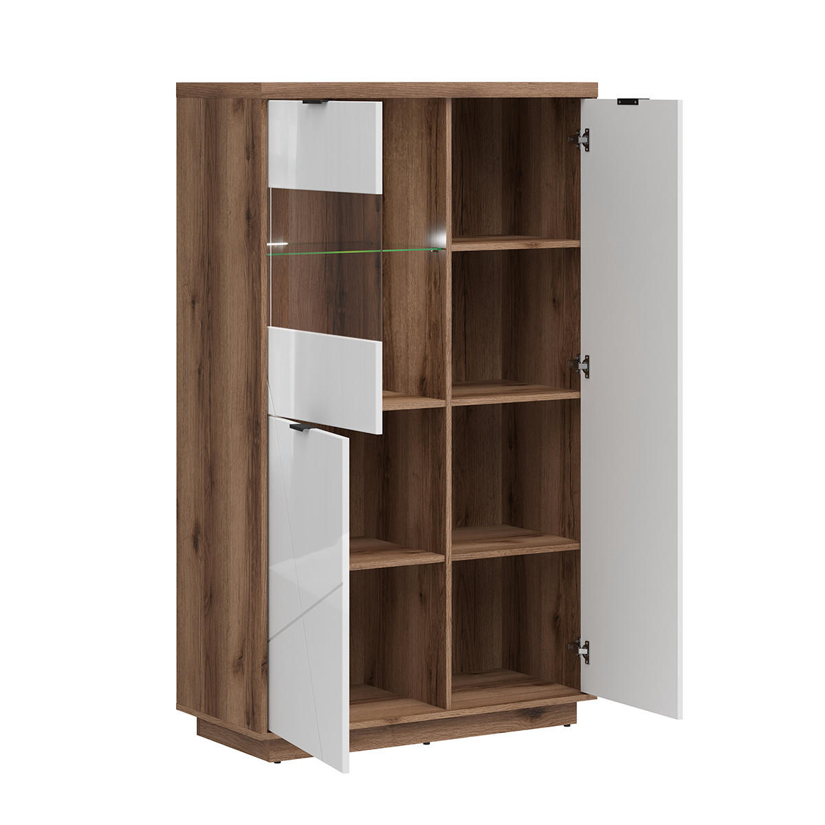 VITRINA Sven Bijelo i drvo - bijela, drvni materijal (94/157/43cm) - Petits-meubles