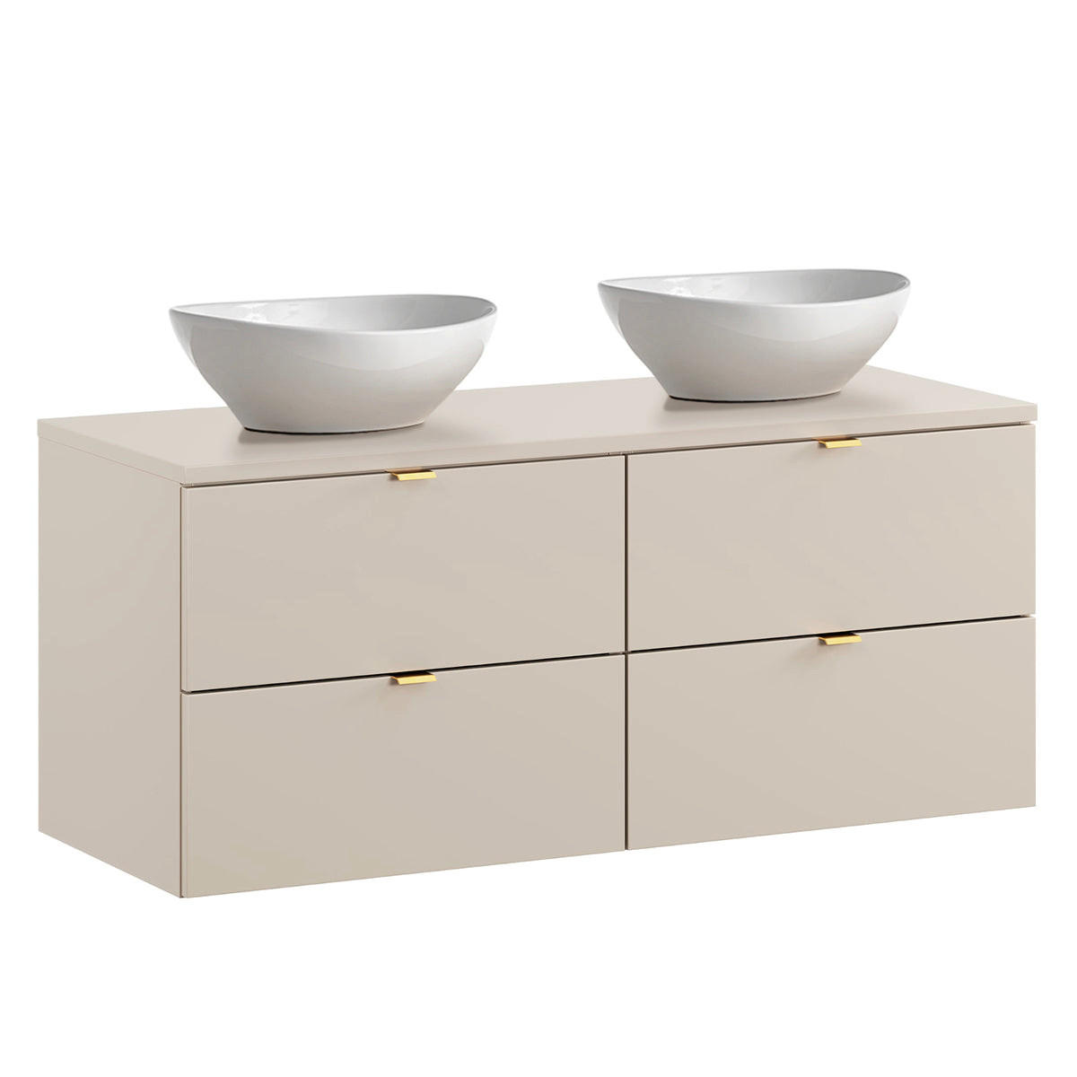 DOPPELWASCHTISCH 120.6cm Azel Kaschmir - Beige, Holzwerkstoff (120.6/52/46cm) - Petits-meubles