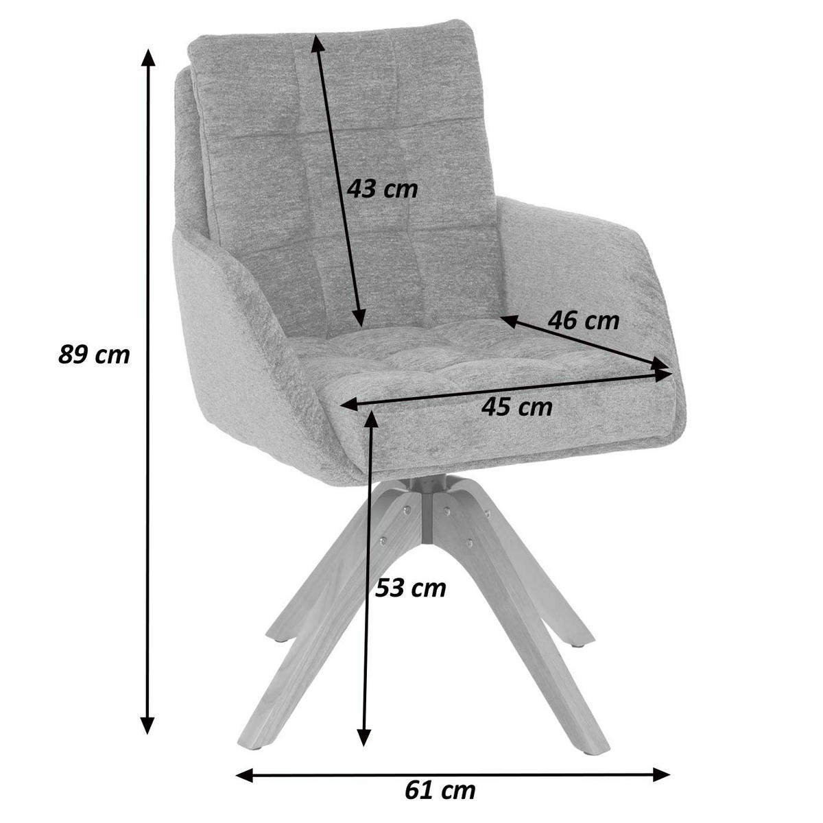 JÍDELNÍ ŽIDLE Šedá, sada 2 ks - šedá, textil (61/89/66cm) - MCW