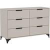 KOMMODE Home mit 6 Schubladen, 120 cm, mit Griffen, Kaschmir - Kaschmir/Schwarz, Holzwerkstoff (120/80/40cm) - Beautysofa
