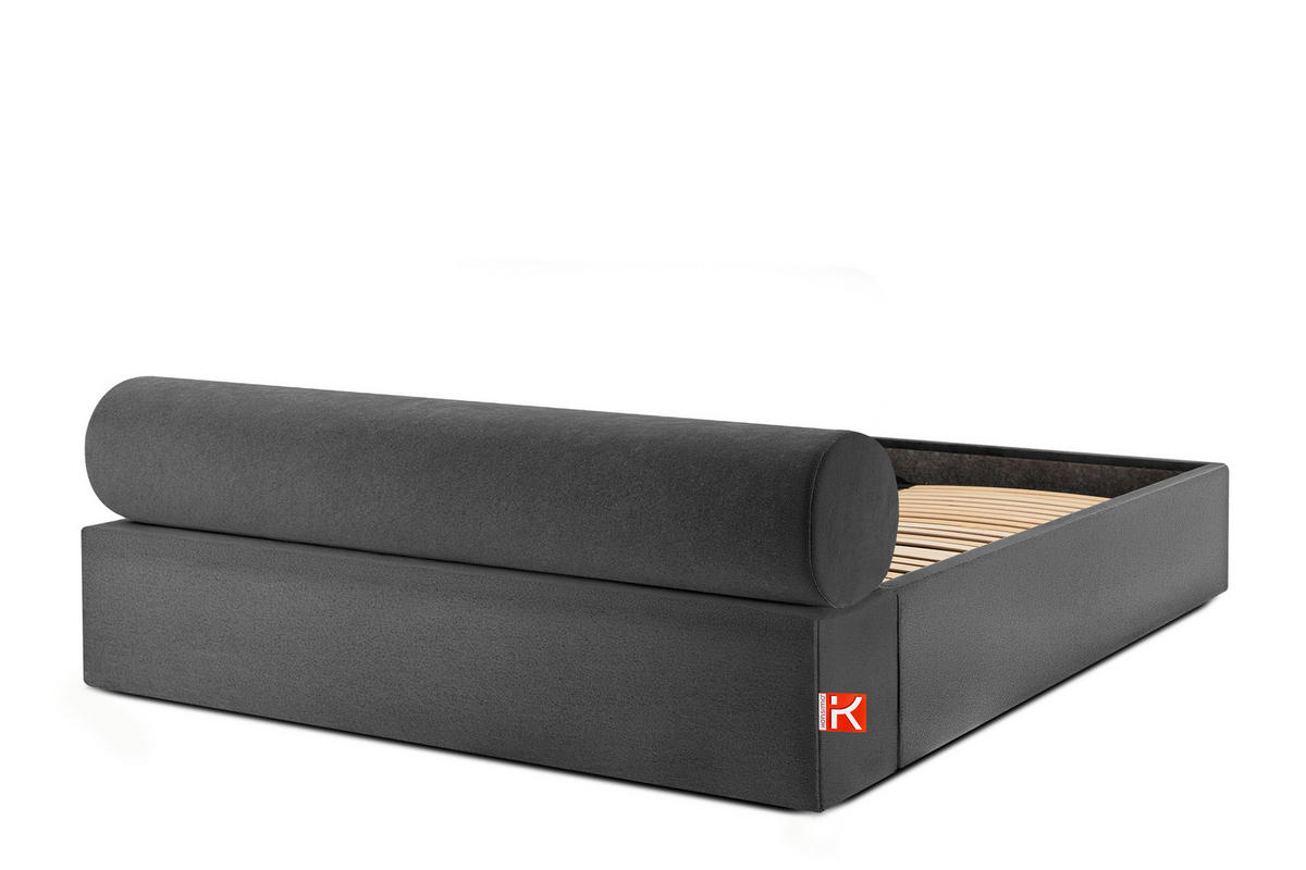 POLSTERBETT LUNEO - Anthrazit/Schwarz, Holz/Holzwerkstoff (182/204cm) - KONSIMO®