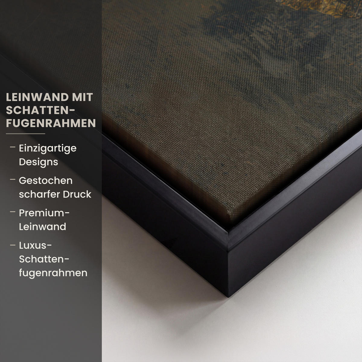 LEINWAND Bilder mit Rahmen - Golden Leaf Komposition - Botanical Luxury - 70x50 - Goldfarben, Textil (70/50cm) - MuchoWow