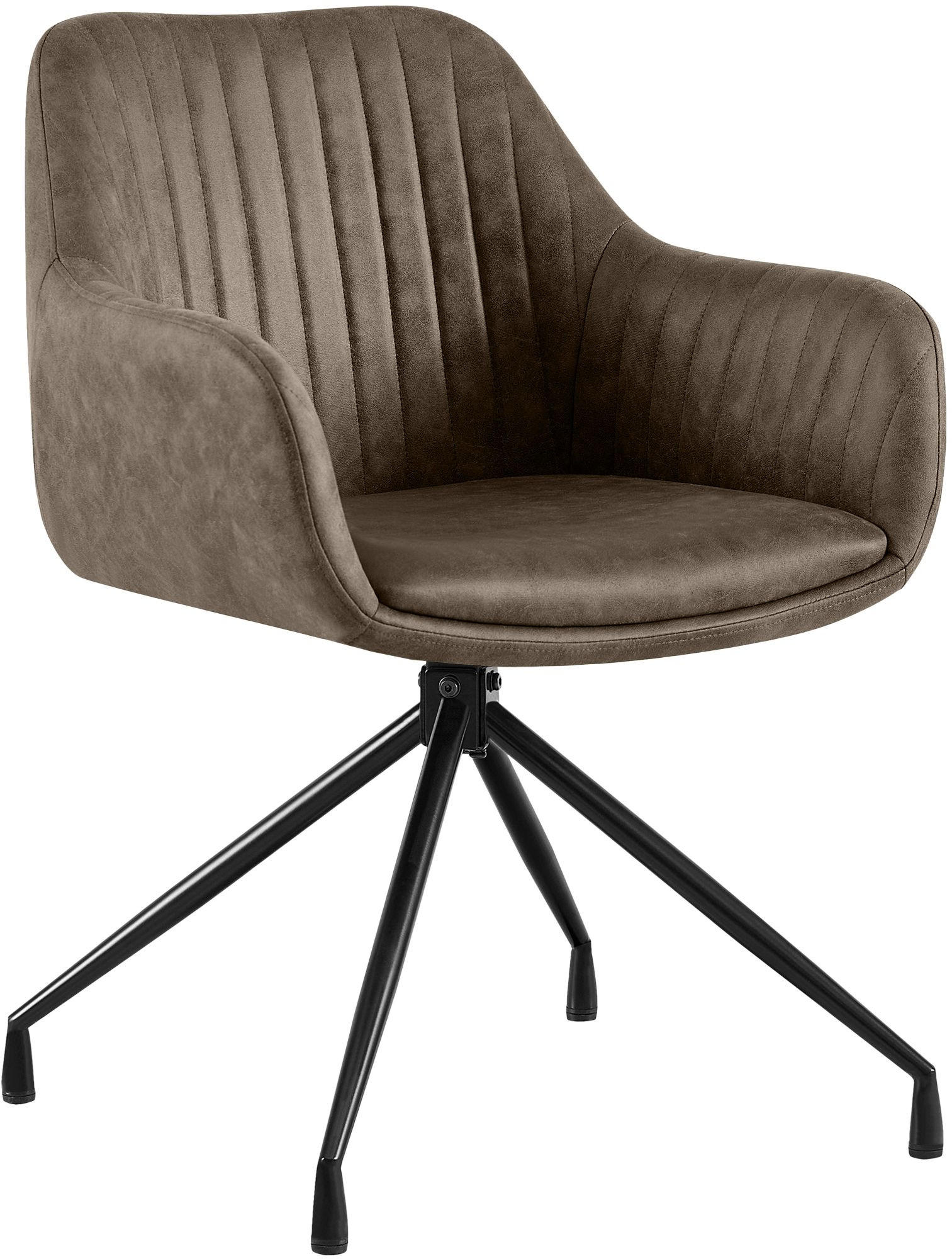 ESSZIMMERSTUHL Lederlook Grau - Schwarz/Grau, Textil/Metall (58/81/58cm) - CLP