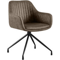 ESSZIMMERSTUHL Lederlook Grau - Schwarz/Grau, Textil/Metall (58/81/58cm) - CLP
