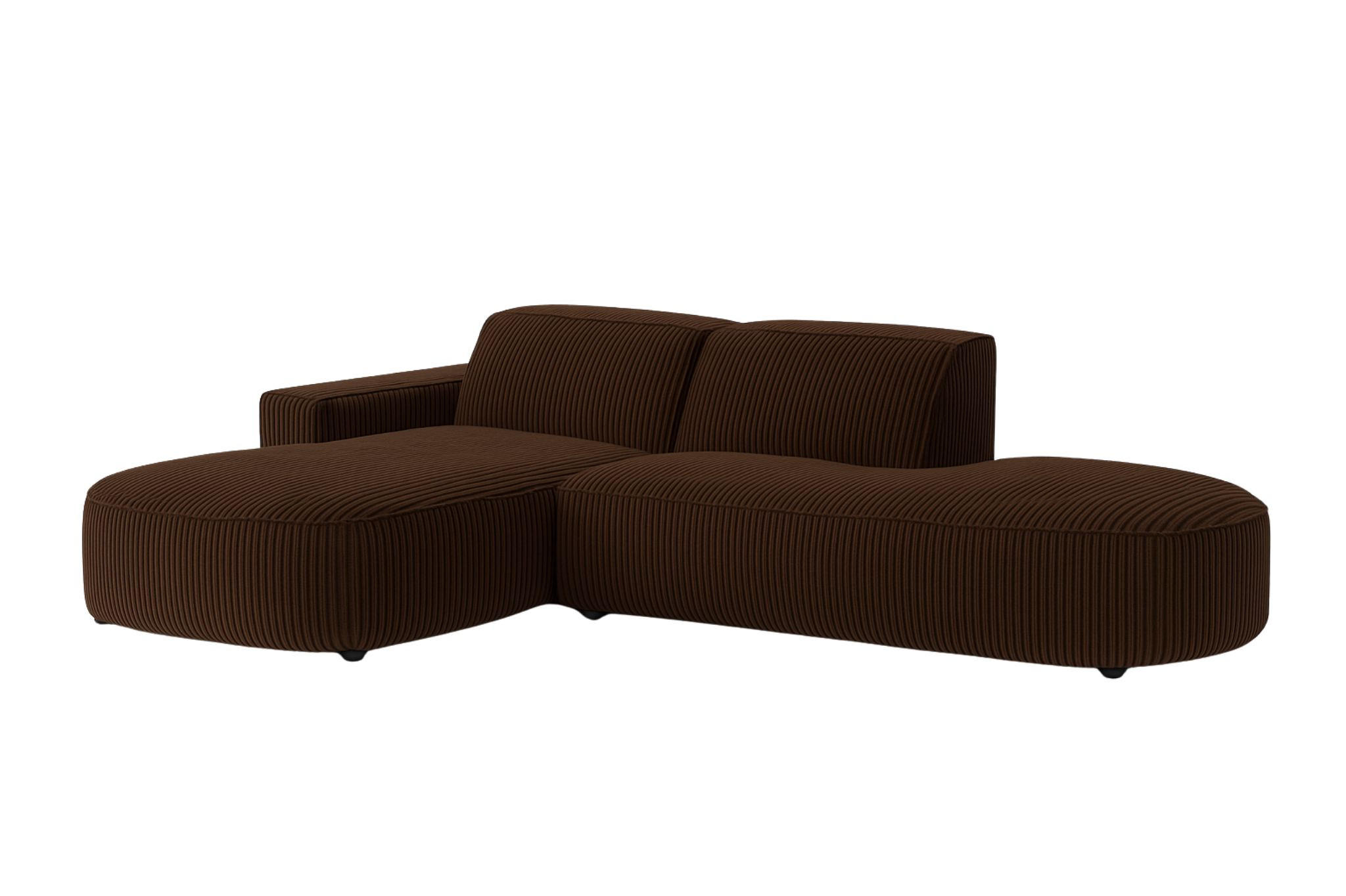 ECKSOFA Cursal Atelier, Stoff Poso, Braun, Links - Braun, Holz (284/166cm) - Kaiser Möbel