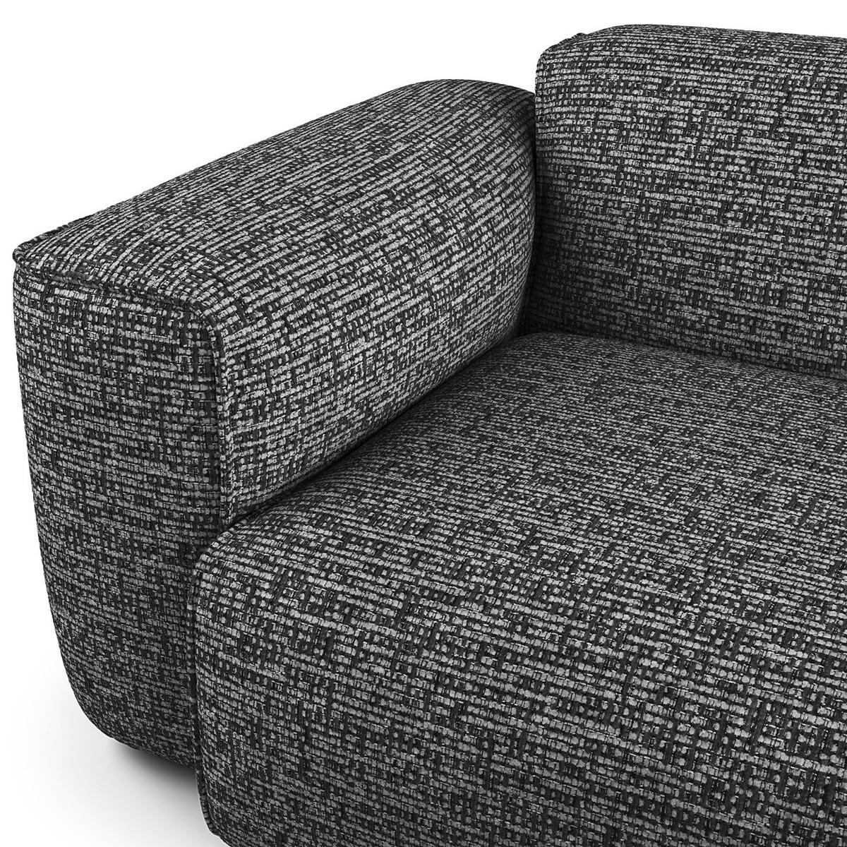 ECKSOFA mit XL-Longchair - Schwarz/Grau, Kunststoff/Textil (260/171cm) - home24