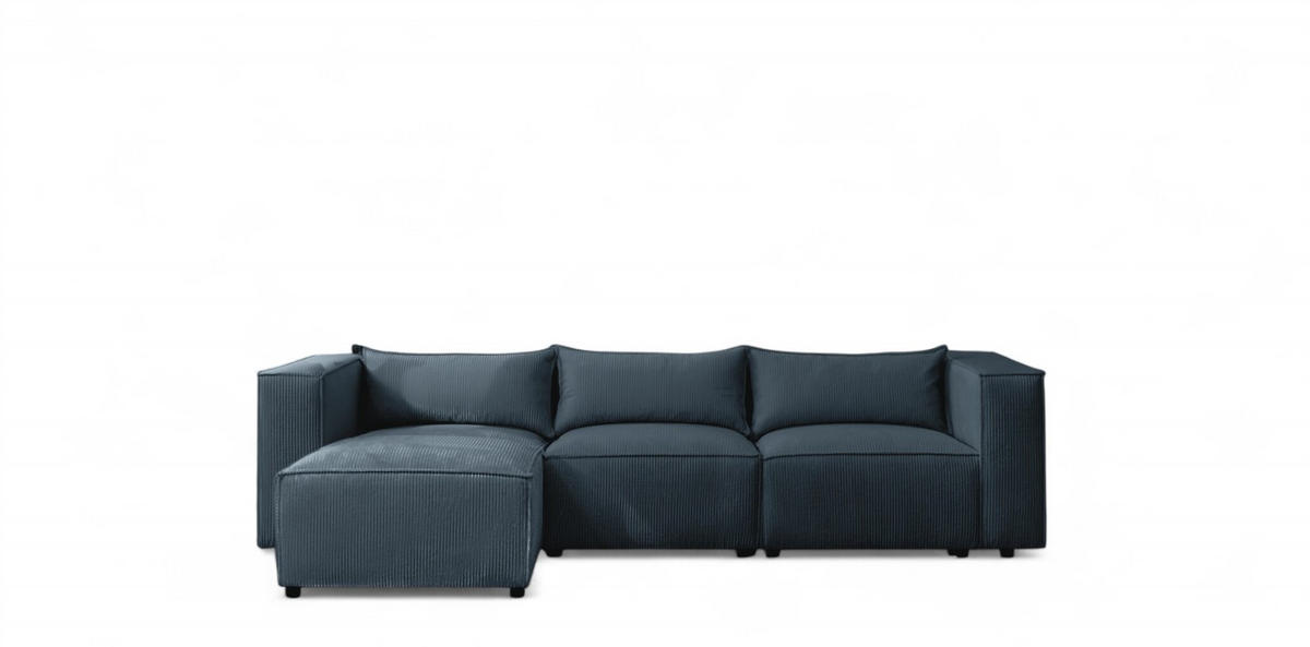 ECKSOFA Nevio - Blau, Holzwerkstoff/Textil (185/290cm) - Fun Möbel
