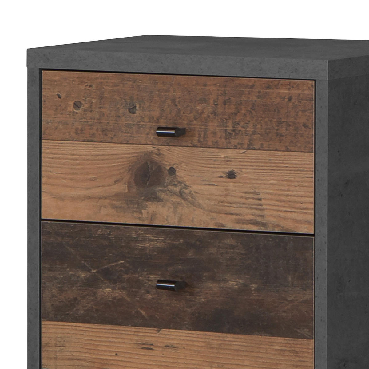 KOMMODE - Dunkelgrau/Schwarz, Holzwerkstoff/Kunststoff (40/77/30cm) - home24