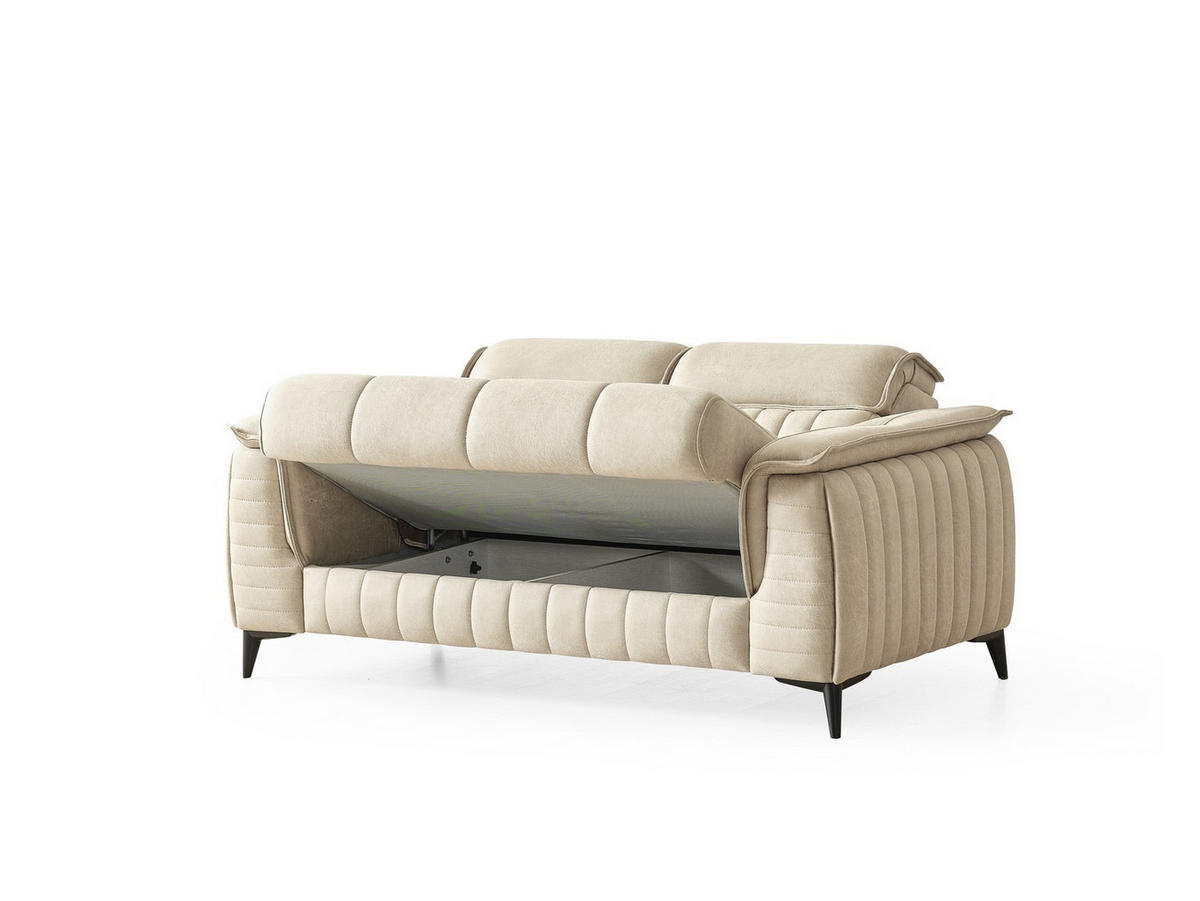 SITZGARNITUR Regina, Beige Stellvariante 2+2+1 - Beige, Holzwerkstoff/Kunststoff (178/85/95cm)