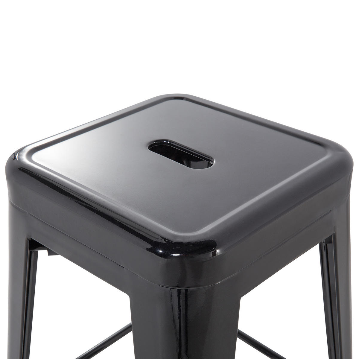 HOCKER 2er-Set Metall Schwarz Cabrillo - Schwarz, Metall (42/60/42cm) - Beliani