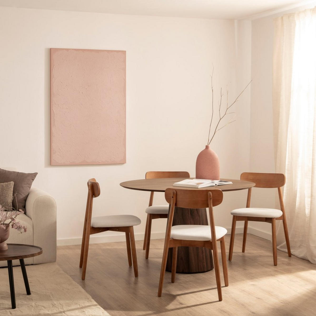 ESSZIMMERSTUHL Leyre Walnuss 46 cm x 83 cm - Walnussfarben, Textil (46/83/55cm) - Klast Home