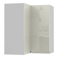 ECKHÄNGESCHRANK Florence W12/60 Weiß / RAL 1013 perlweiß HG 60 / 60 / 72cm - Vordertür links - Weiß Hochglanz/Weiß, Holz/Holzwerkstoff (72/60/60cm) - Feldmann-Wohnen