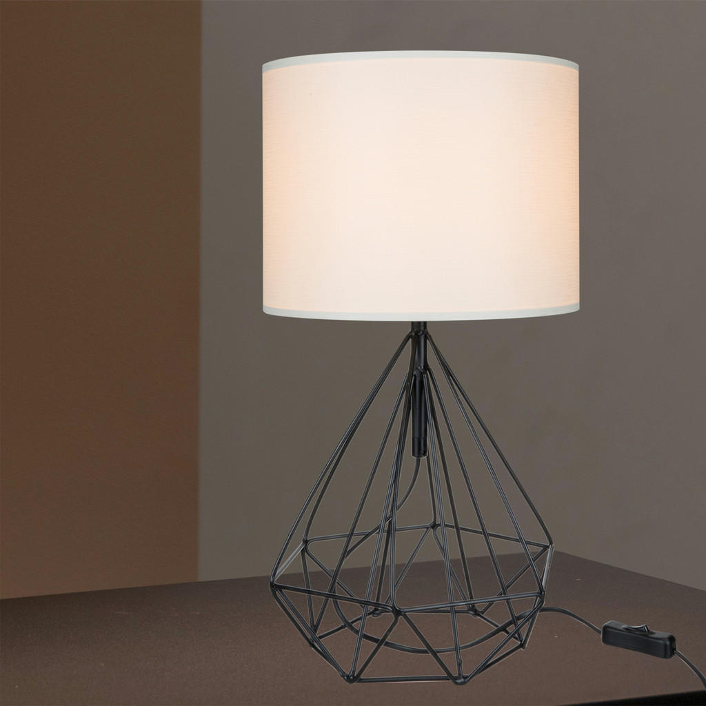 Thumbnail - lux.pro Tischleuchte, Weiß, Textil, E27, 25x47x25 cm, Lampen & Leuchten, Innenbeleuchtung, Tischlampen, Tischlampen