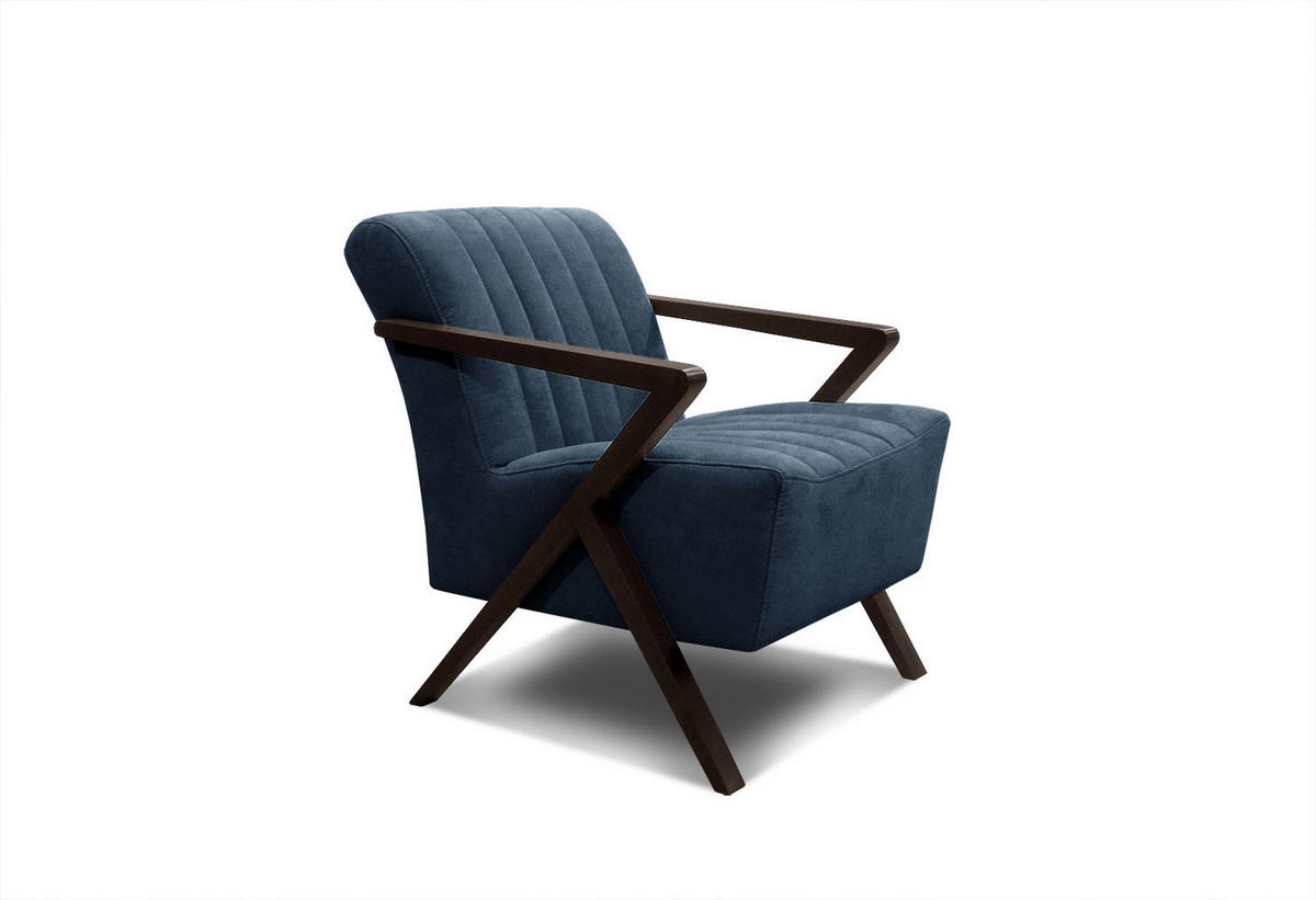 SESSEL LEBRON, dunkelblau - Dunkelblau, Holzwerkstoff/Textil (65/82/79cm) - Courtois Laville