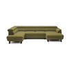ECKSCHLAFSOFA Raven XL, Verstellbaren Kopfstützen, Bettkasten, Großes Sofa 334x198x162cm Linke, Mostaza - Hellgrün, Holz/Textil (198/334cm) - DomoHome
