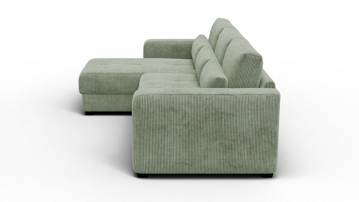 ECKSOFA OLI 4-Sitzer links, salbeigrün - Salbeigrün, Holz/Textil (295/172cm) - Courtois Laville