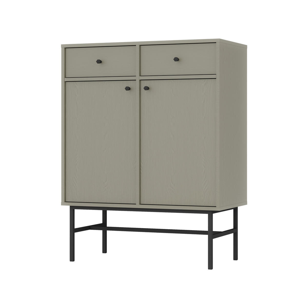 SIDEBOARD TORINO 84/108/41cm mit 2 Schubladen 2 Türen Hellgrün - Hellgrün, Holzwerkstoff (84/108/41cm) - MASSENO