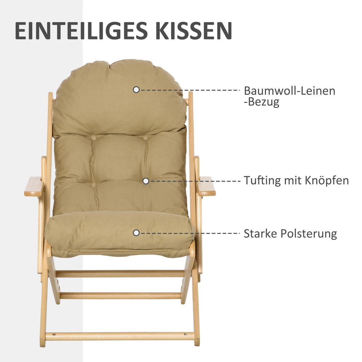 KLAPPSTUHL Braun 71.0/89.0/96.0 cm - Braun, Holz (89/96/71cm)