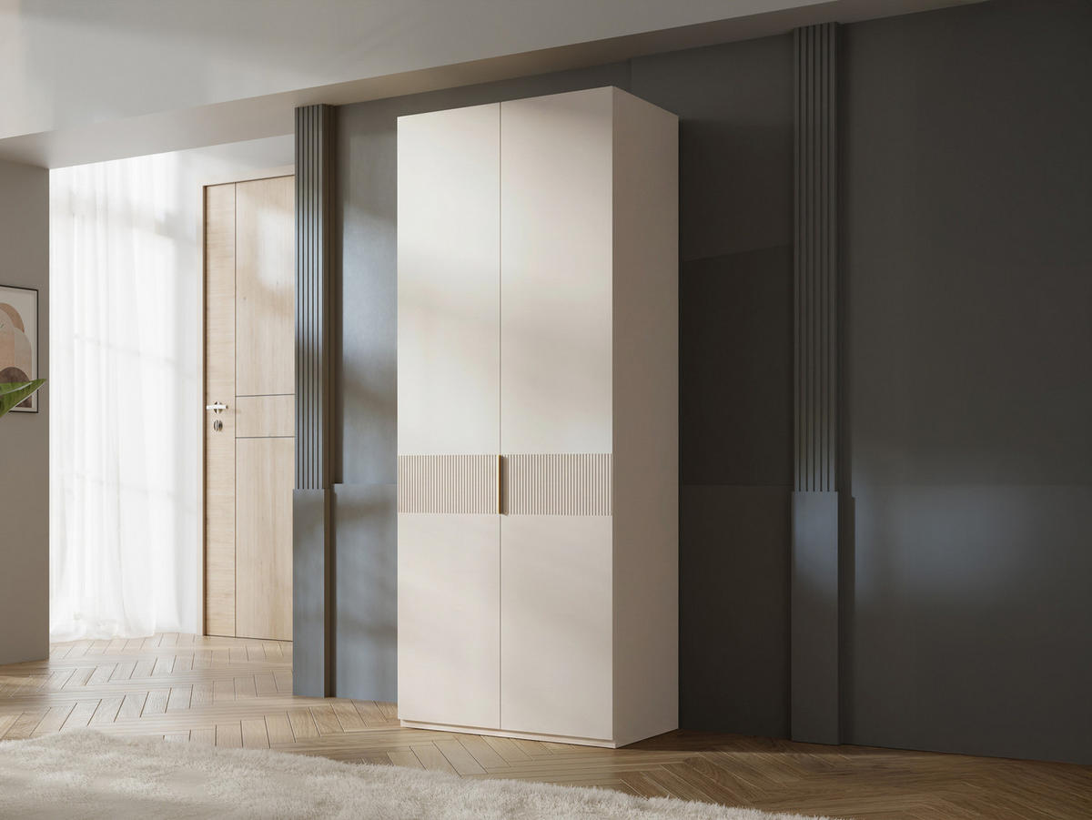KLEIDERSCHRANK Soreno 90 2D - Beige, Holzwerkstoff/Kunststoff (90/237/60cm) - MIRJAN24