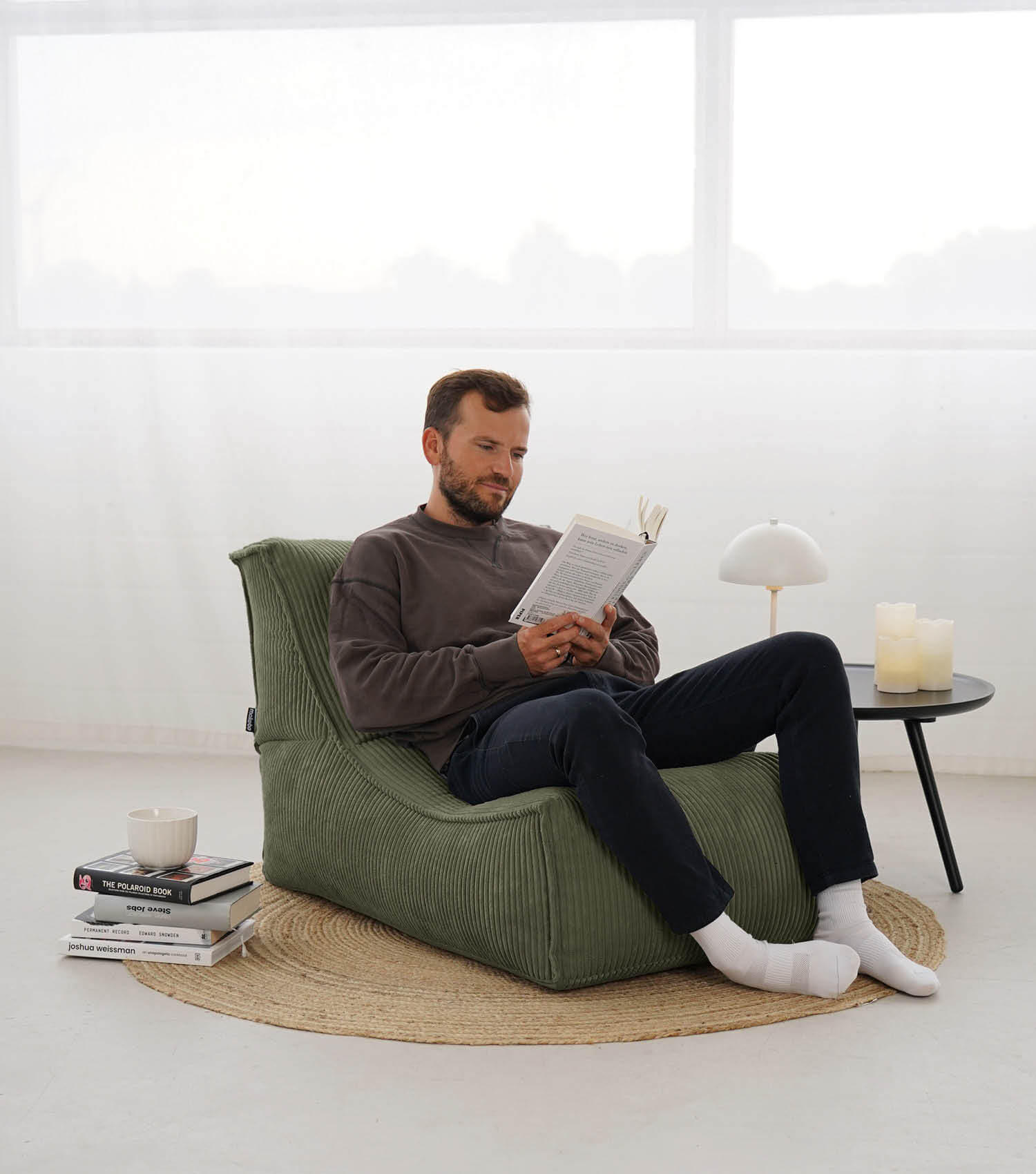 SITZSACK Cord Der Gelassene - Grün, Textil (100/65/65cm) - Mokebo