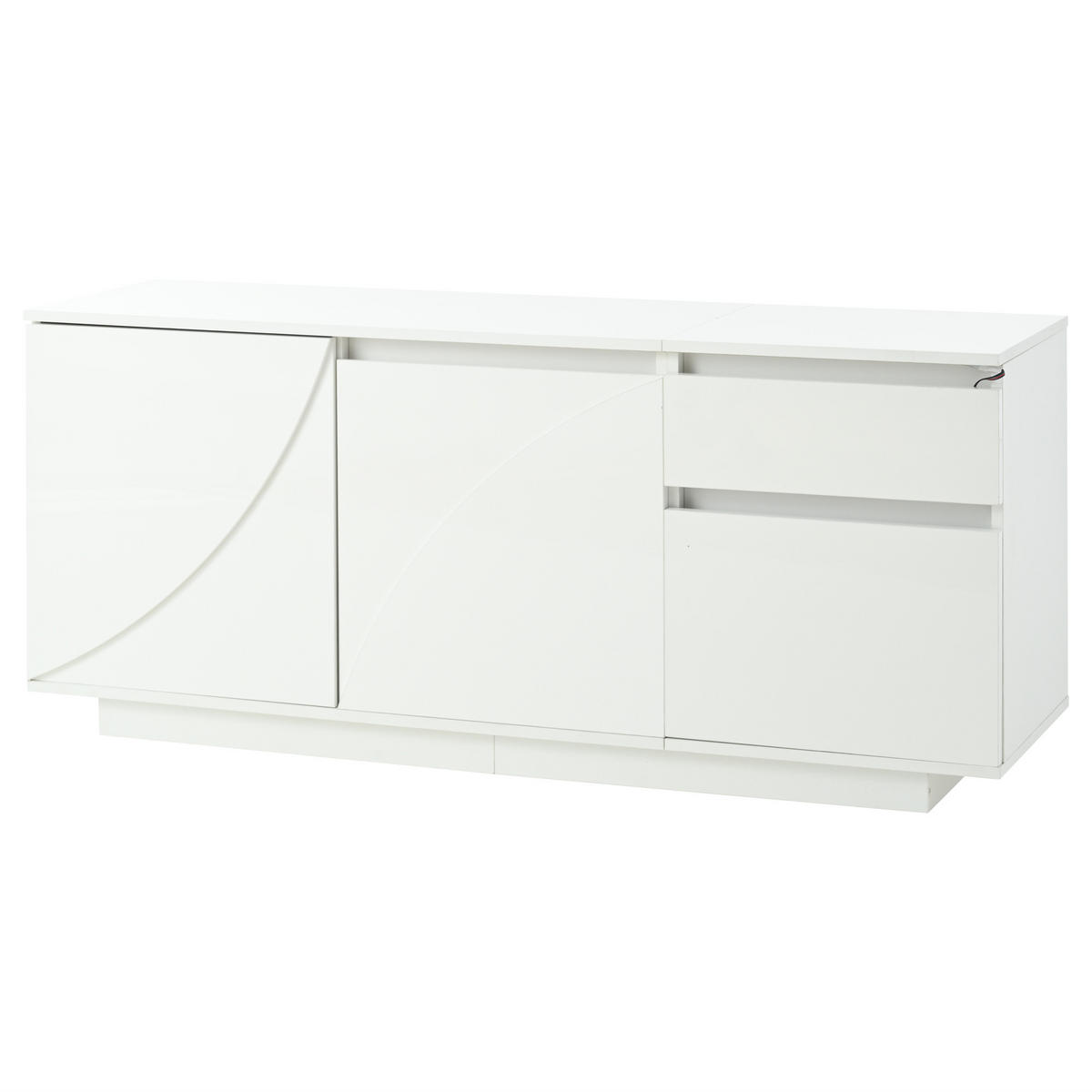 SIDEBOARD Weiß 140/40/60 cm LED Hochglanz - Weiß, Holzwerkstoff (140/60/40cm) - PANGIVO