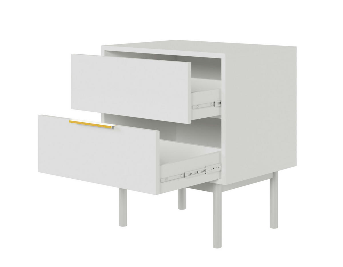 NACHTTISCH Viviaro Weiß 54 cm - Goldfarben/Weiß, Holz/Holzwerkstoff (54/61/39cm) - Selsey