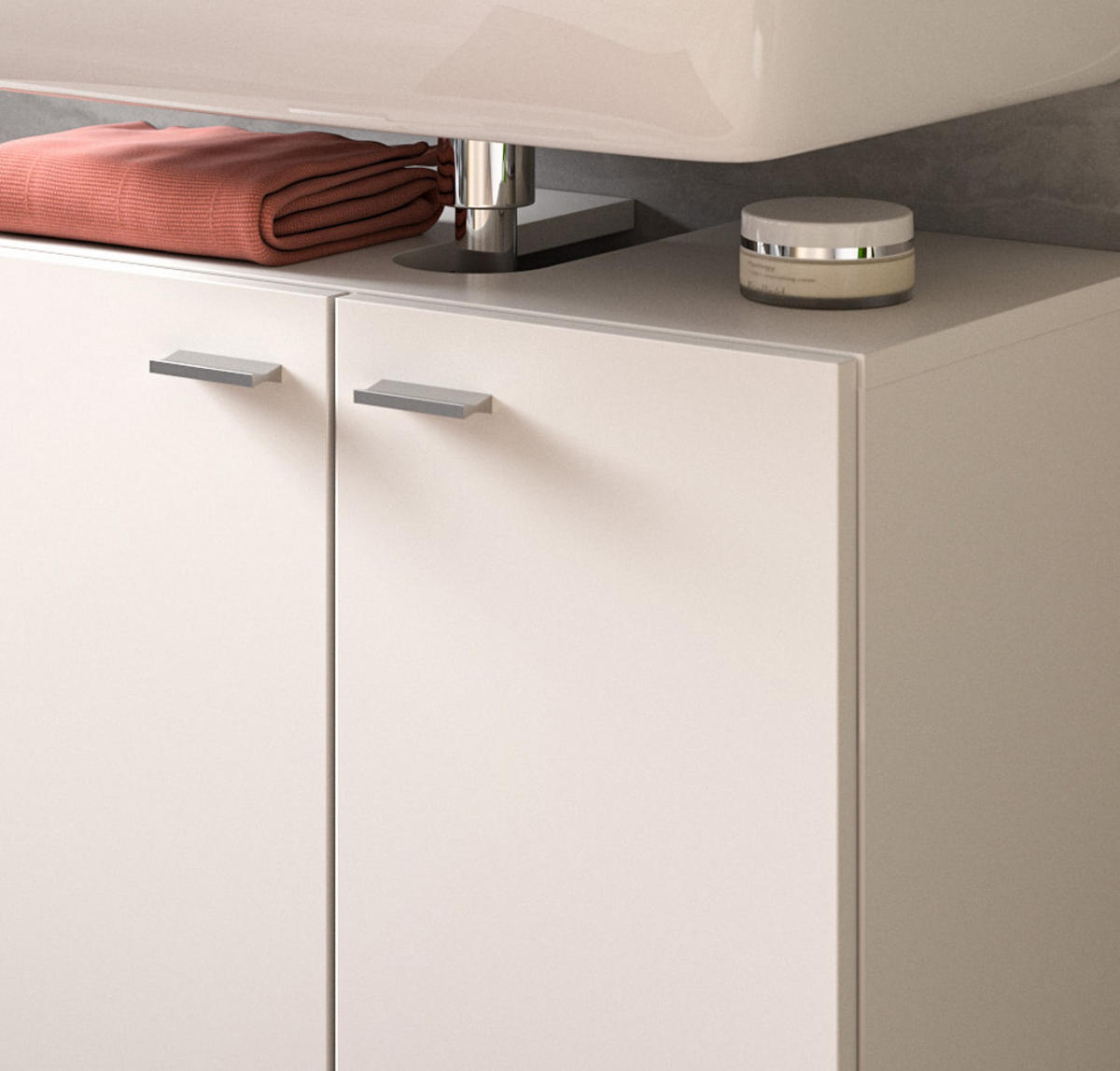 BADMÖBEL-SET weiß 4-teilig 140 cm, Kombination hängend oder stehend - Weiß, Glas/Holzwerkstoff (137/186/33cm) - Inn.Furn