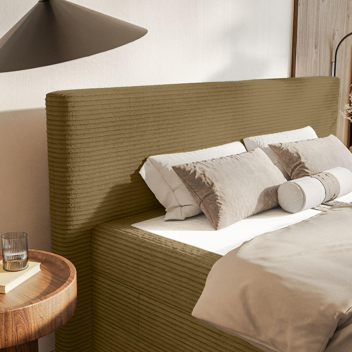 BOXSPRINGBETT Velipoja Cord 160x200 cm, Braun - Braun, Textil (160/200cm) - Fedve