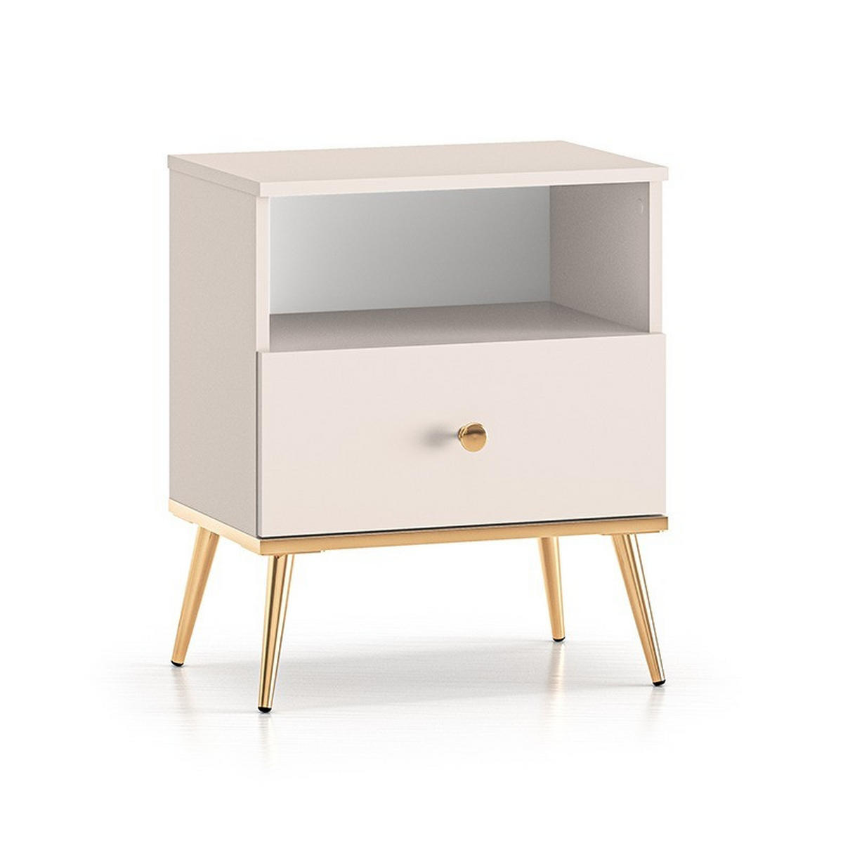 NOČNÍ STOLEK Olivia Kašmír - béžová, kompozitní dřevo (50/54/34cm) - Petits-meubles