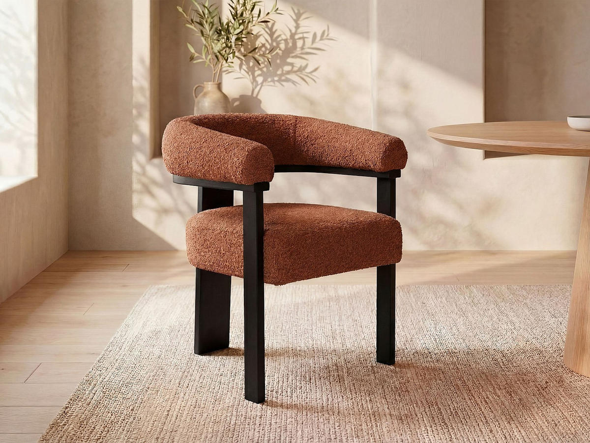 STUHL - 64 cm x 60 cm - stoff - schwarz, terracotta Livelia - Dunkelorange, Textil (64/78/60cm) - Vente-Unique