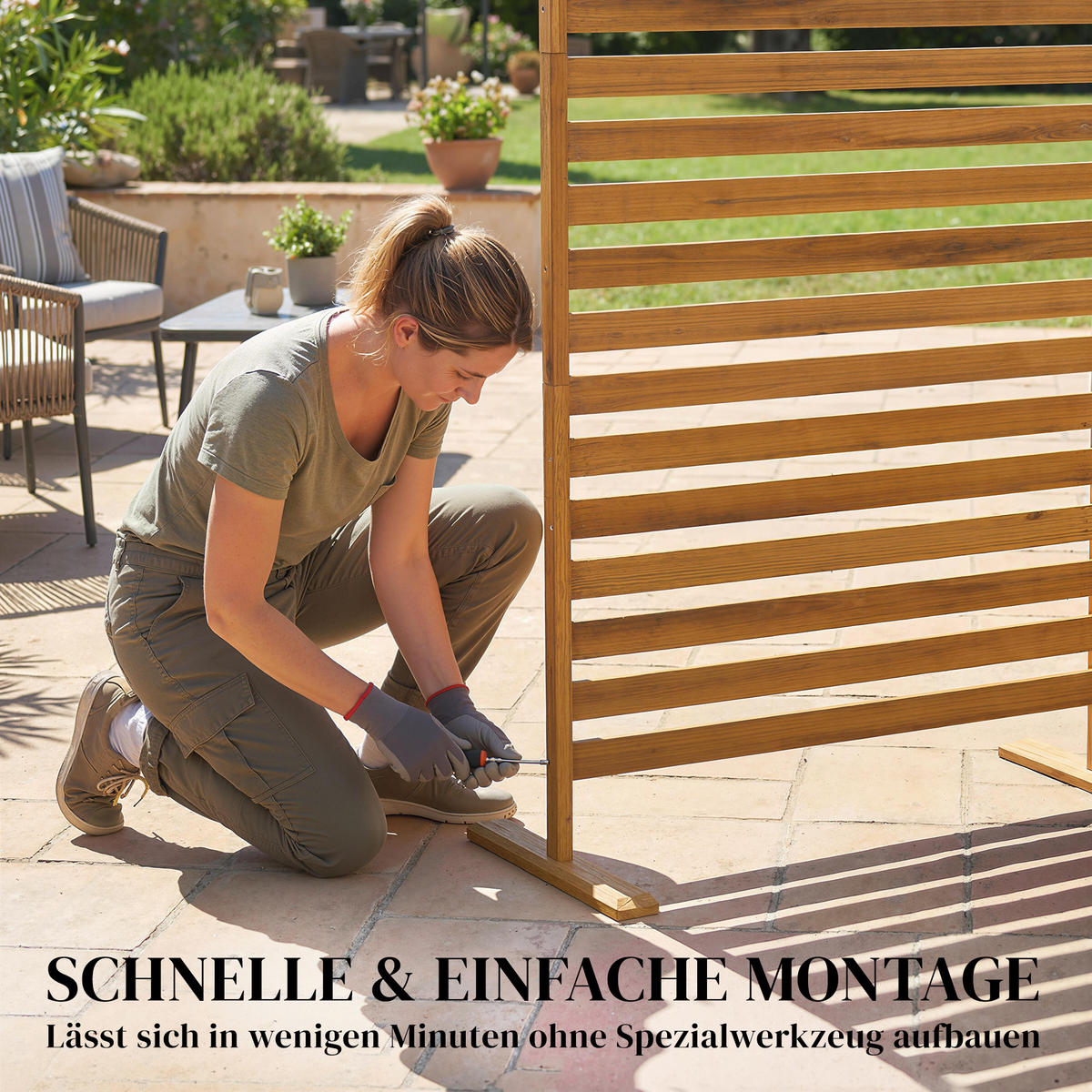 SICHTSCHUTZ Tannenholz Braun - Braun, Holz (40/170cm) - Outsunny