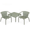 GARTEN ESSGRUPPE FICCARI, Gartenmöbel-Set 3-tlg, Olive - Olivgrün, Kunststoff - KONSIMO®