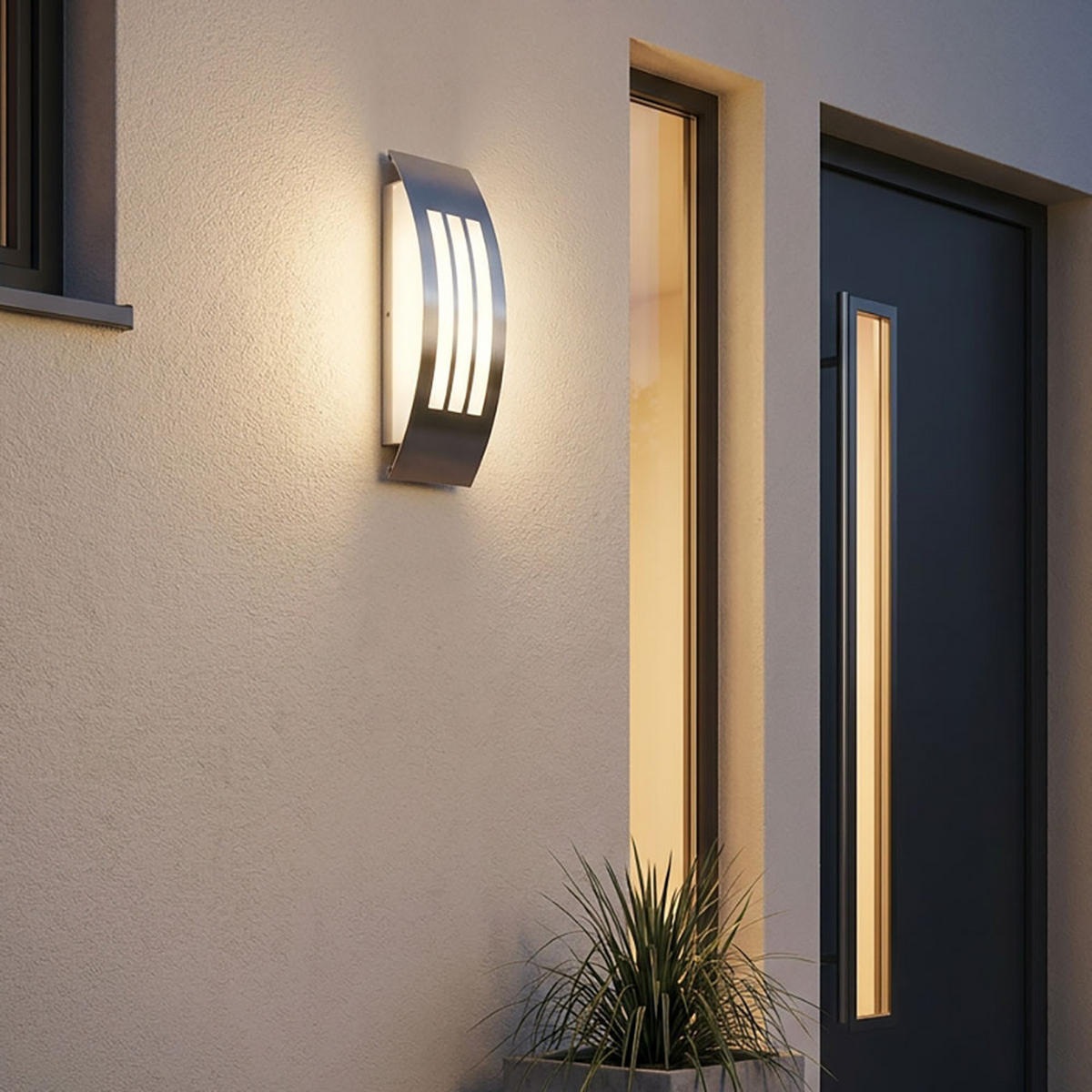LED AUSSEN-WANDLEUCHTE Silber RGB - Silberfarben, Metall (31.8/10/9cm)