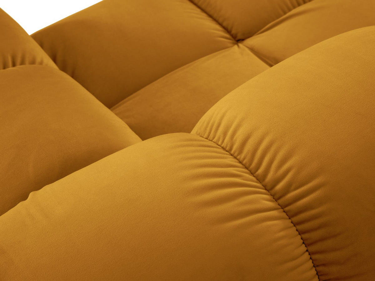 MODULARES-SOFA Bellis aus Samt gelb 2 Sitzplätze - Gelb, Textil (94/63/188cm) - Micadoni