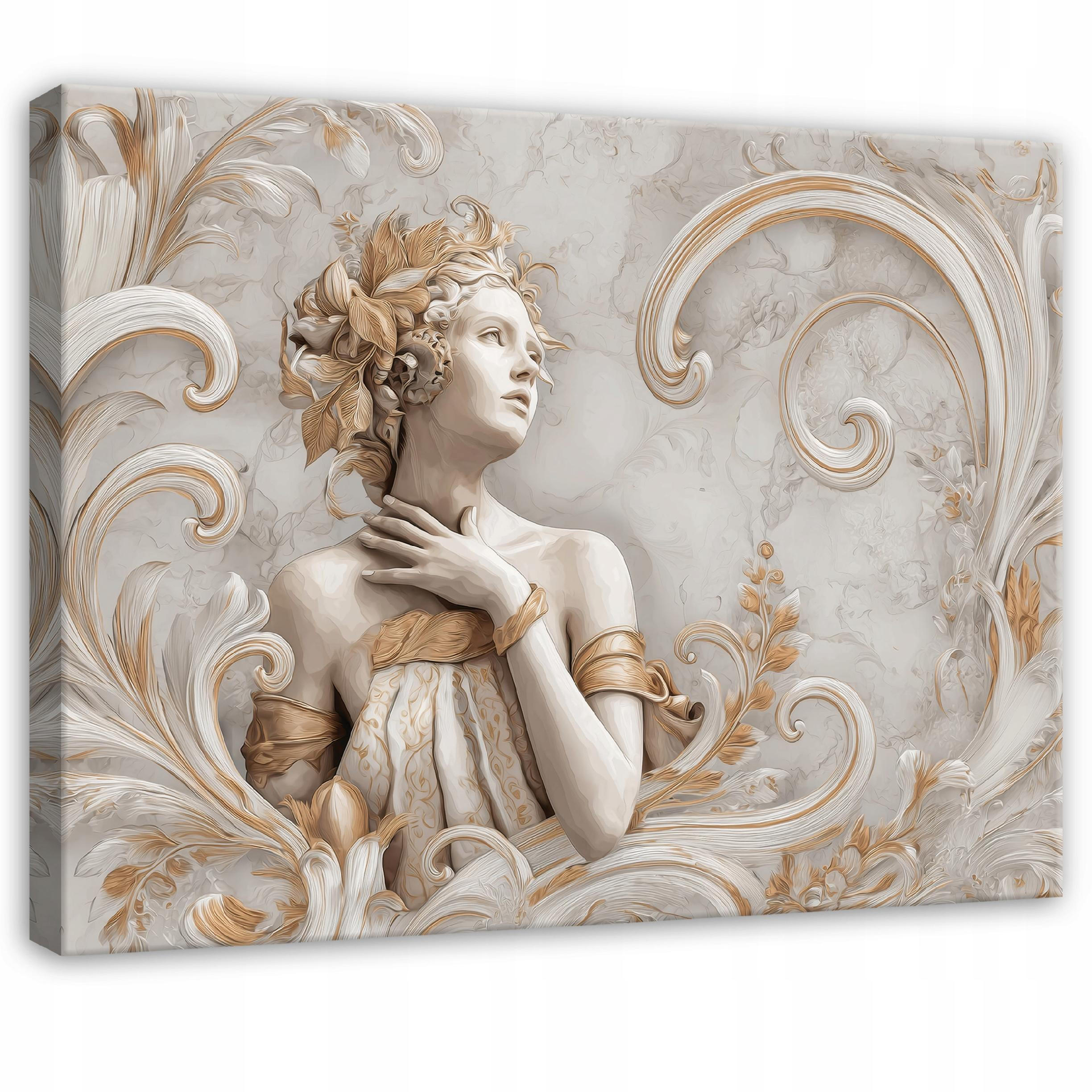 LEINWANDBILD Frau Marmor Beige 100x70 cm - Multicolor, Holzwerkstoff (100/70cm) - Wallarena