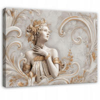 LEINWANDBILD Frau Marmor Beige 100x70 cm - Multicolor, Holzwerkstoff (100/70cm) - Wallarena