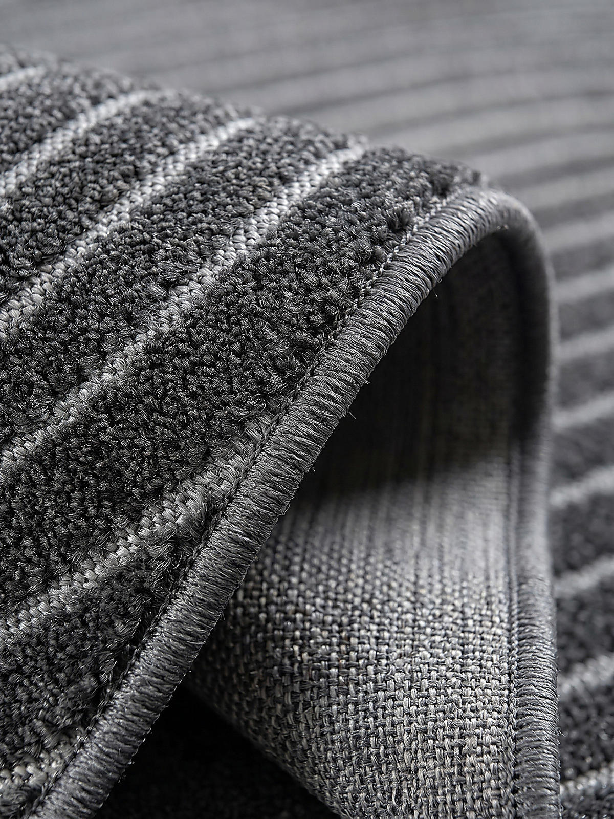 TEPPICH Outdoor Geometrisch MEZEN Polypropylen Anthrazit 200 x 280 cm - Anthrazit, Textil (200/280cm) - KADIMA DESIGN