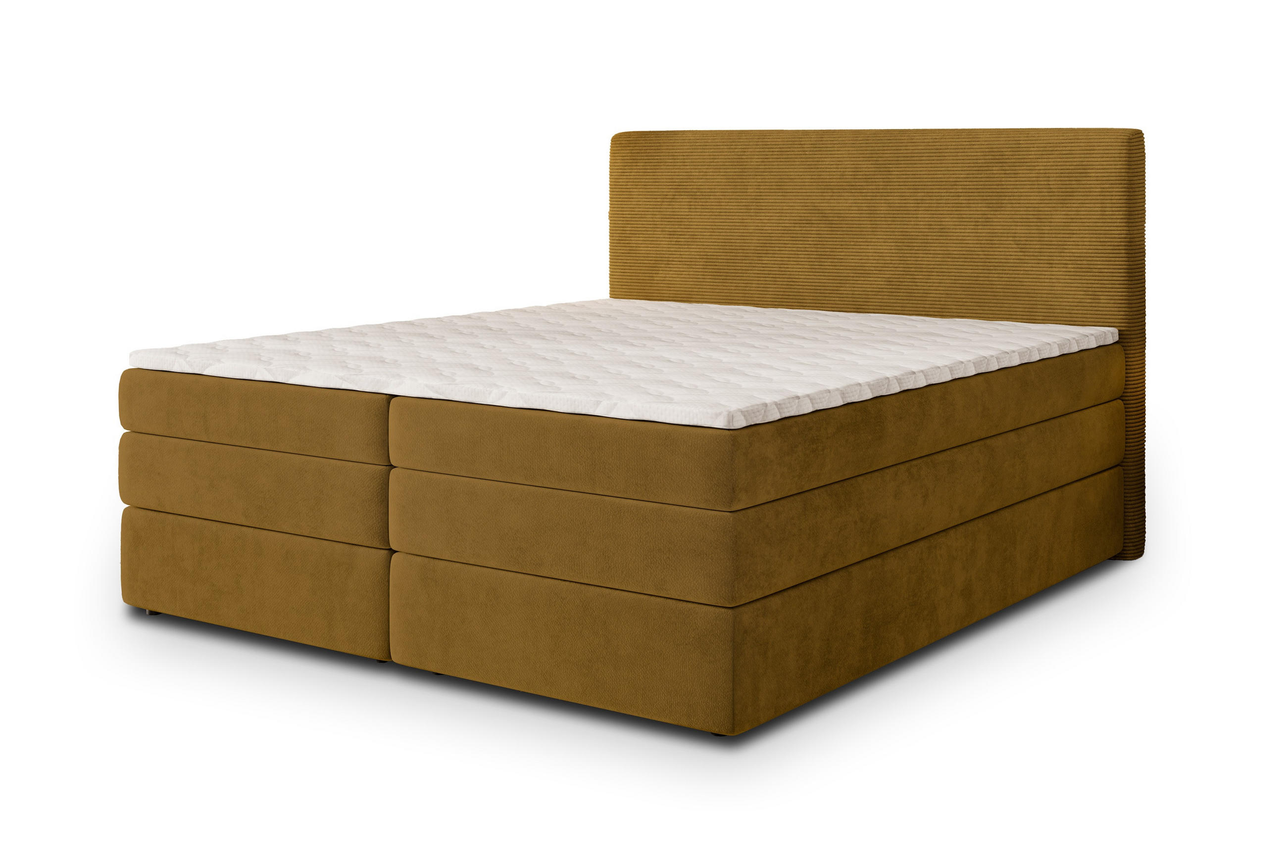 MASSENO POSTEL BOXSPRING MATERN 160x200 cm, s matrací a úložným prostorem, žlutá
