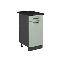 KÜCHENUNTERSCHRANK R-Line, Mint Landhaus/Anthrazit, 40 cm Arbeitsplatte Anthrazit - Anthrazit/Grün, Holzwerkstoff (40/81.6/60cm) - Vicco