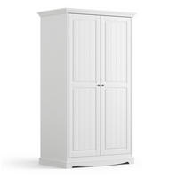 KLEIDERSCHRANK Belluno Elegante Kiefer weiß (RAL9010) lackiert 107 / 64 / 190cm - Weiß, Holz/Metall (107/190/64cm) - Feldmann-Wohnen