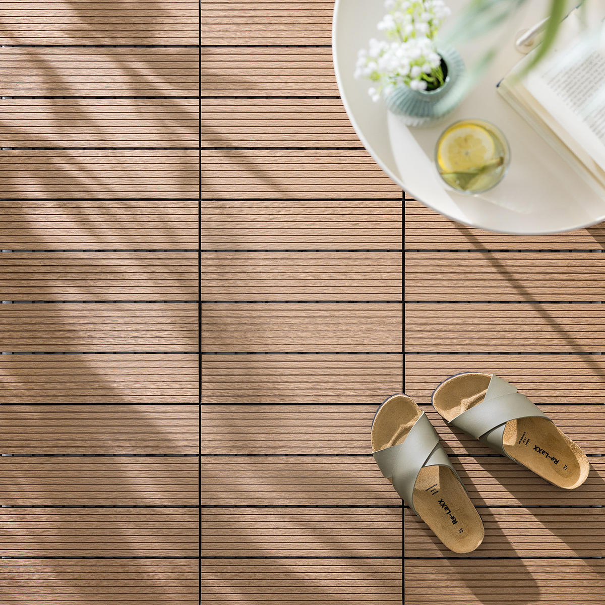 TERRASSENFLIESE - 11er-Set - Braun, Kunststoff (30/30/2.4cm) - home24