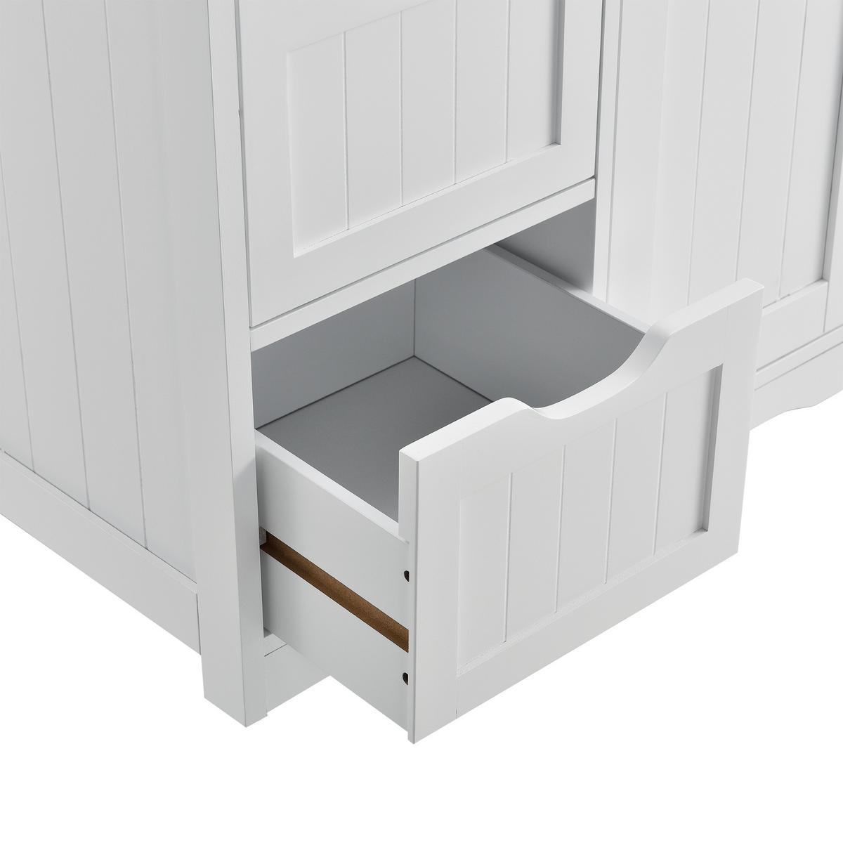 BADEZIMMERSCHRANK - Weiß, Holzwerkstoff (55/81/30cm) - [en.casa]