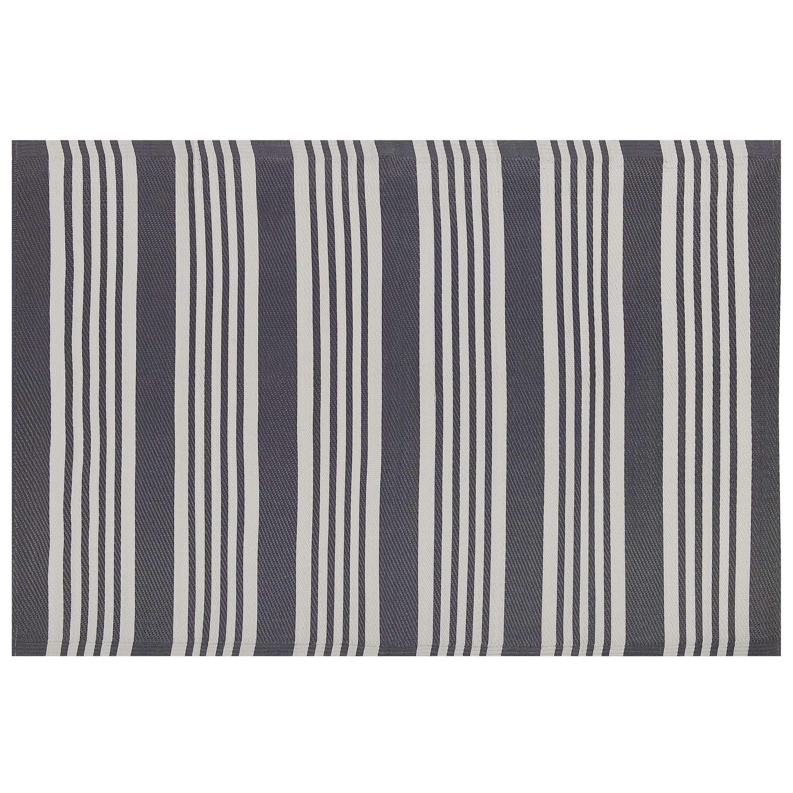 OUTDOOR-TEPPICH Delhi 180/120 cm - Schwarz, Kunststoff (120/180cm) - Beliani