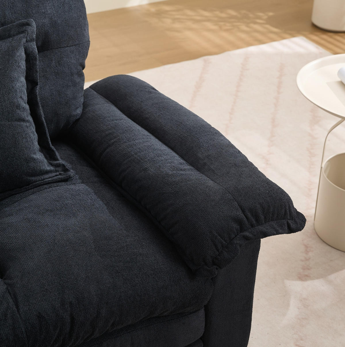 SESSEL 116/84/96 cm Schwarz aus Upholstered mit 360°-Drehfunktion - Schwarz, Textil (84/96/116cm) - OKMYHOME
