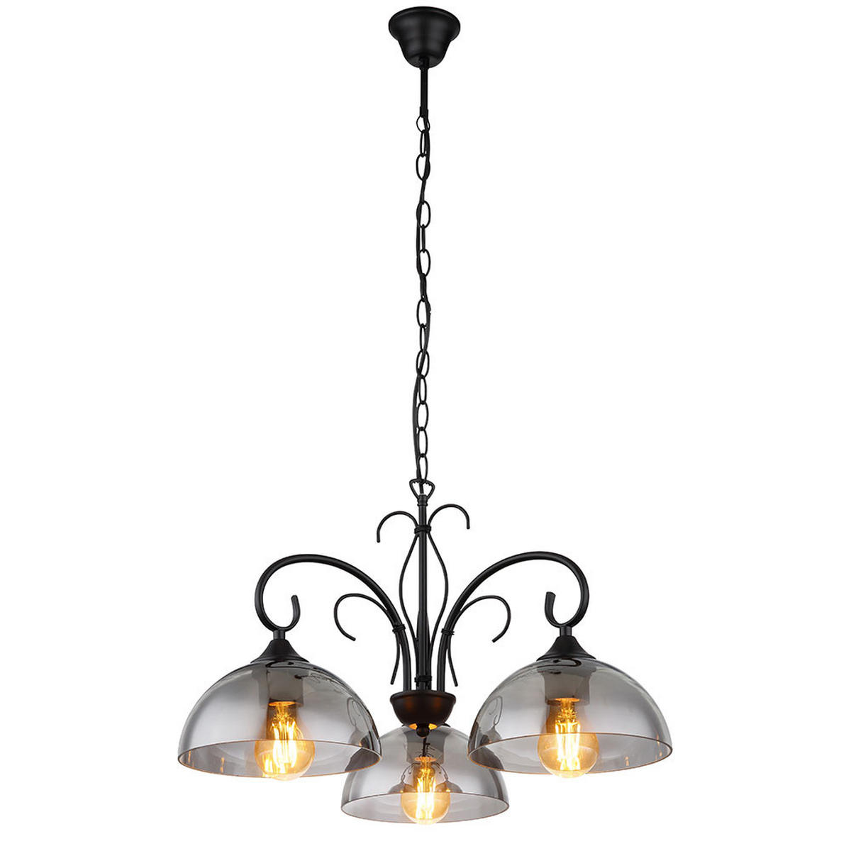 LED HÄNGELEUCHTE Metall Schwarz-matt - Schwarz, Glas (56/56/120cm) - Globo Lighting