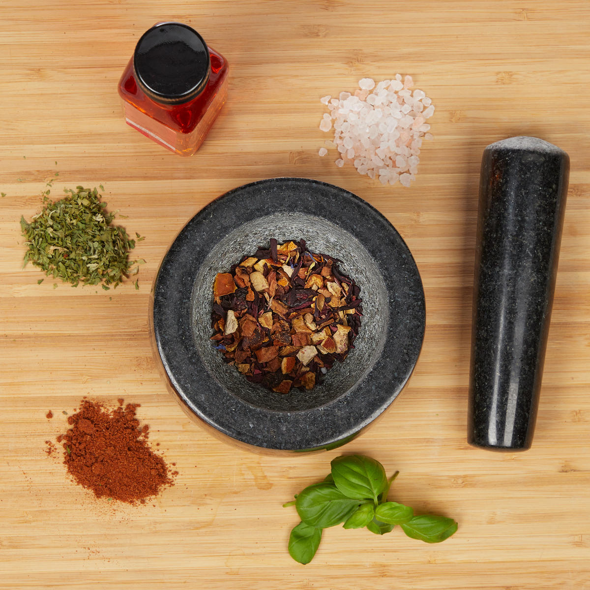 MÖRSER - Schwarz, Stein (12/8.5/12cm) - Relaxdays