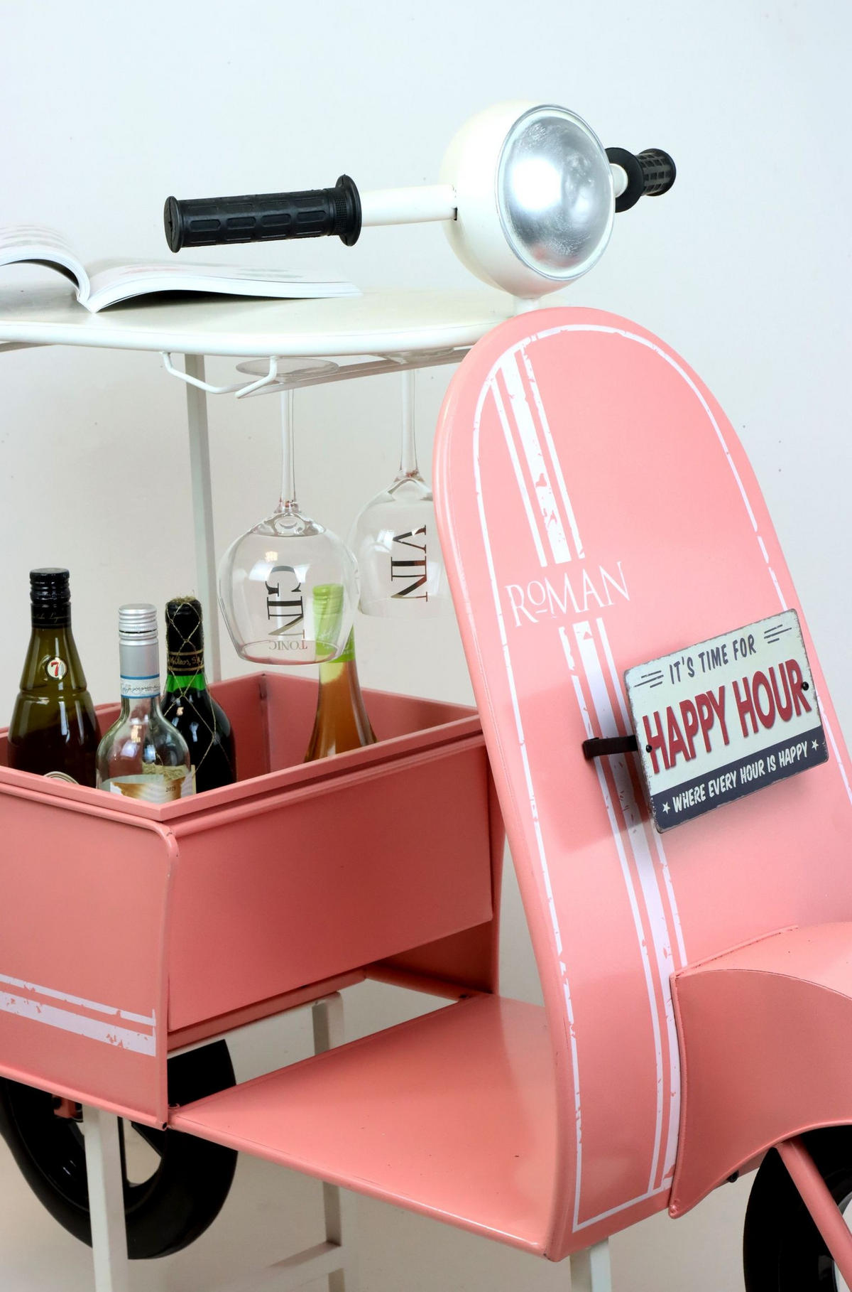 ROLLERBAR Happy Hour rosa - Rosa, Metall (105/121/52cm) - FURNARO