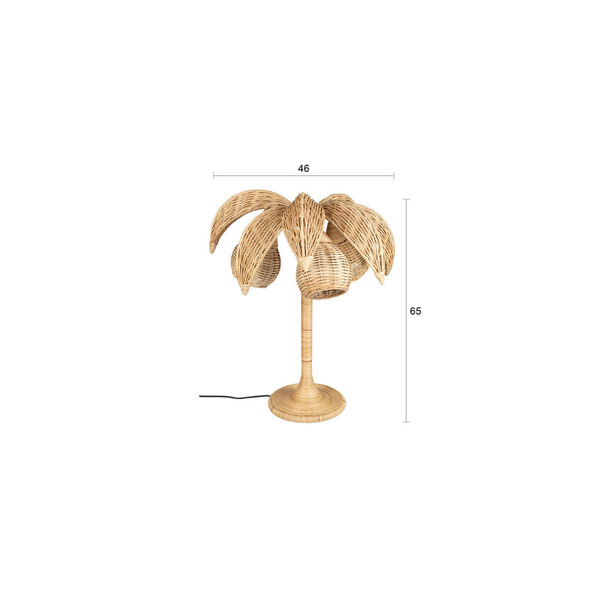 TISCHLAMPE Palmtree Braun - Braun, Metall (65/46/65cm) - Dutchbone