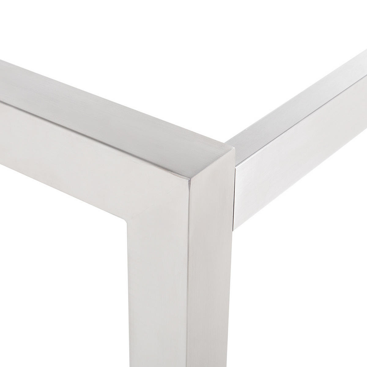 GARTENTISCH Edelstahl/Naturstein schwarz geflammt 220/100 cm Grosseto - Silberfarben/Schwarz, Stein (220/100/74cm) - Beliani